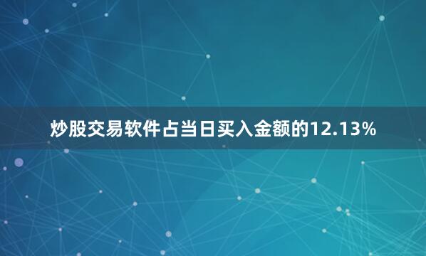 炒股交易软件占当日买入金额的12.13%