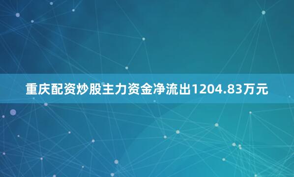 重庆配资炒股主力资金净流出1204.83万元